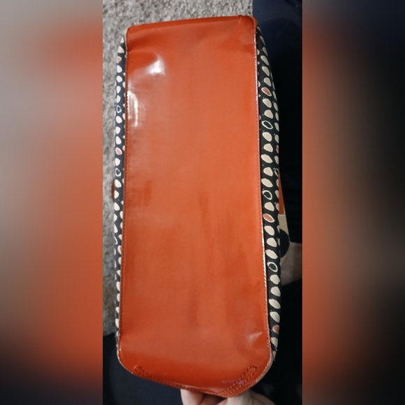 COACH Poppy Glam Scarf Print Floral Tote Bag Orange Patent Leather Hangtag Y2K - Picture 6 of 15